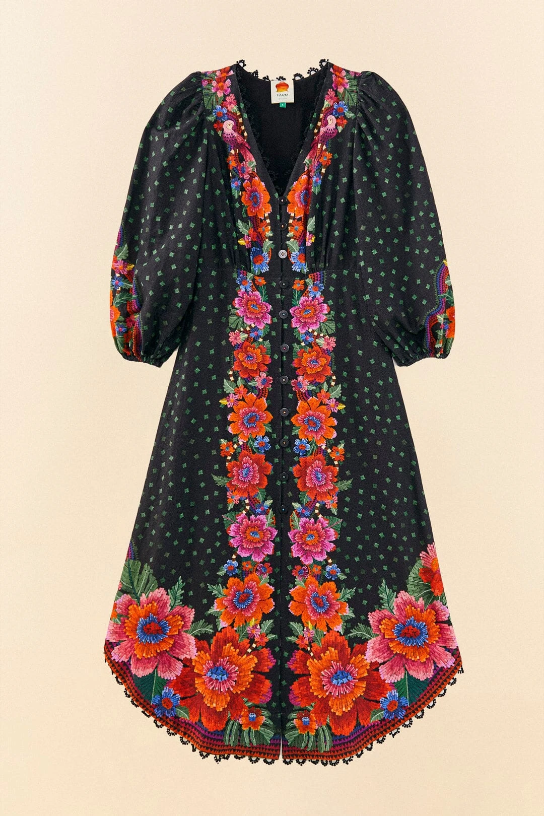 Farm Rio Black Blooming Garden Dress 8 Farm Rio Black Blooming Garden Dress - Image 6