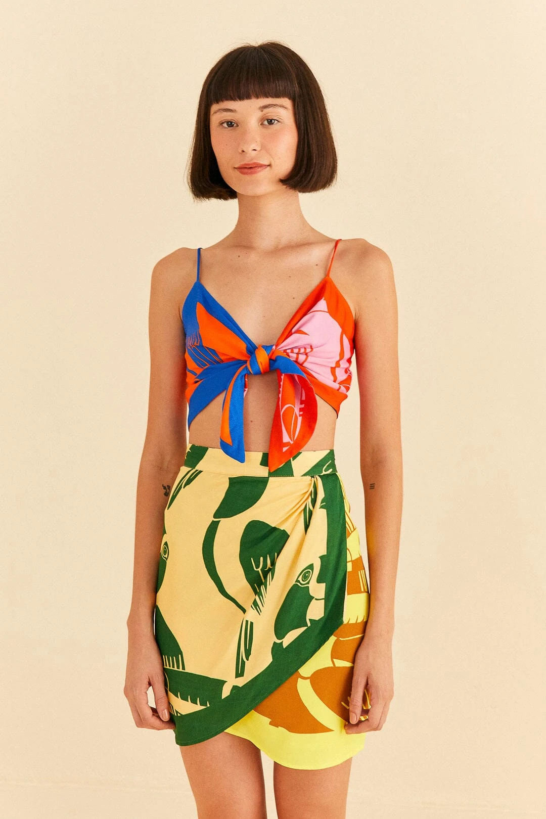 Farm Rio Mixed Rainbow Toucans Lenzing™ Ecovero™ Viscose Mini Skirt 3 Farm Rio Mixed Rainbow Toucans Lenzing™ Ecovero™ Viscose Mini Skirt