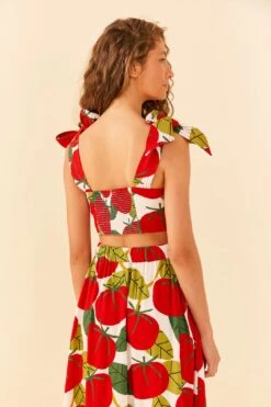 Farm Rio Tomato Tie Strap Crop Top -Farm Rio 306341 04