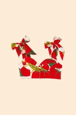 Farm Rio Tomato Tie Strap Crop Top -Farm Rio 306341 06