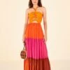 Warm Color Blocking Maxi Dress 2 Warm Color Blocking Maxi Dress -Farm Rio 306344 01