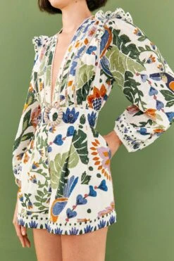Farm Rio White Summer Garden Romper -Farm Rio 306382 03