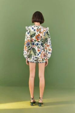 Farm Rio White Summer Garden Romper -Farm Rio 306382 04