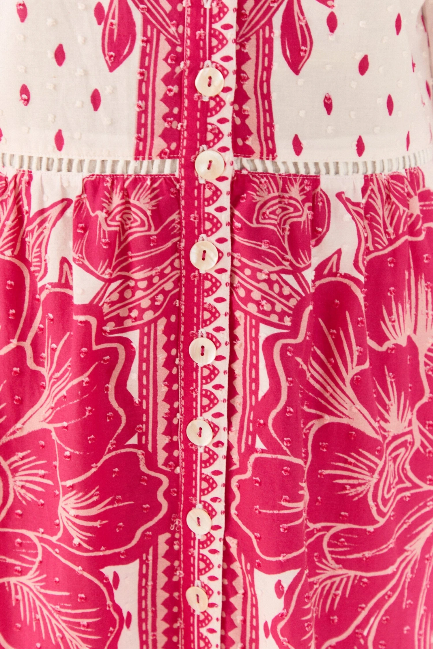 Farm Rio Pink Tropical Woodcut Lenzing™ Ecovero™ Viscose Midi Dress 7 Farm Rio Pink Tropical Woodcut Lenzing™ Ecovero™ Viscose Midi Dress - Image 5