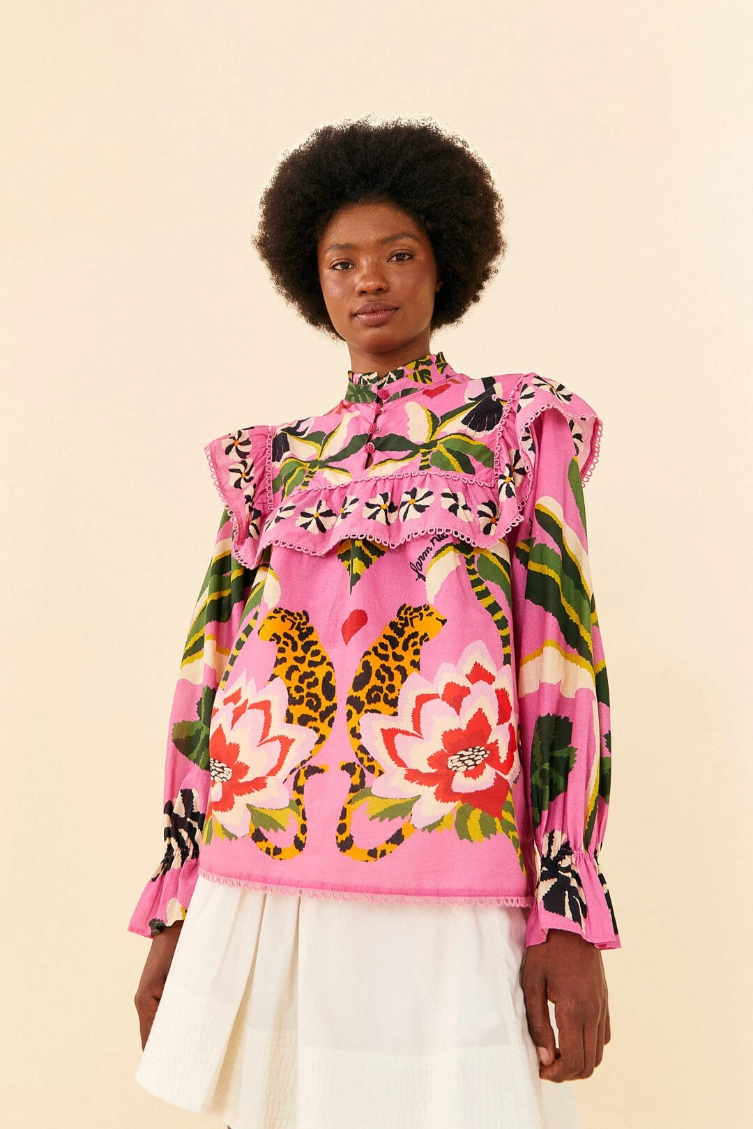 Farm Rio Pink Leopard Forest Blouse 3 Farm Rio Pink Leopard Forest Blouse