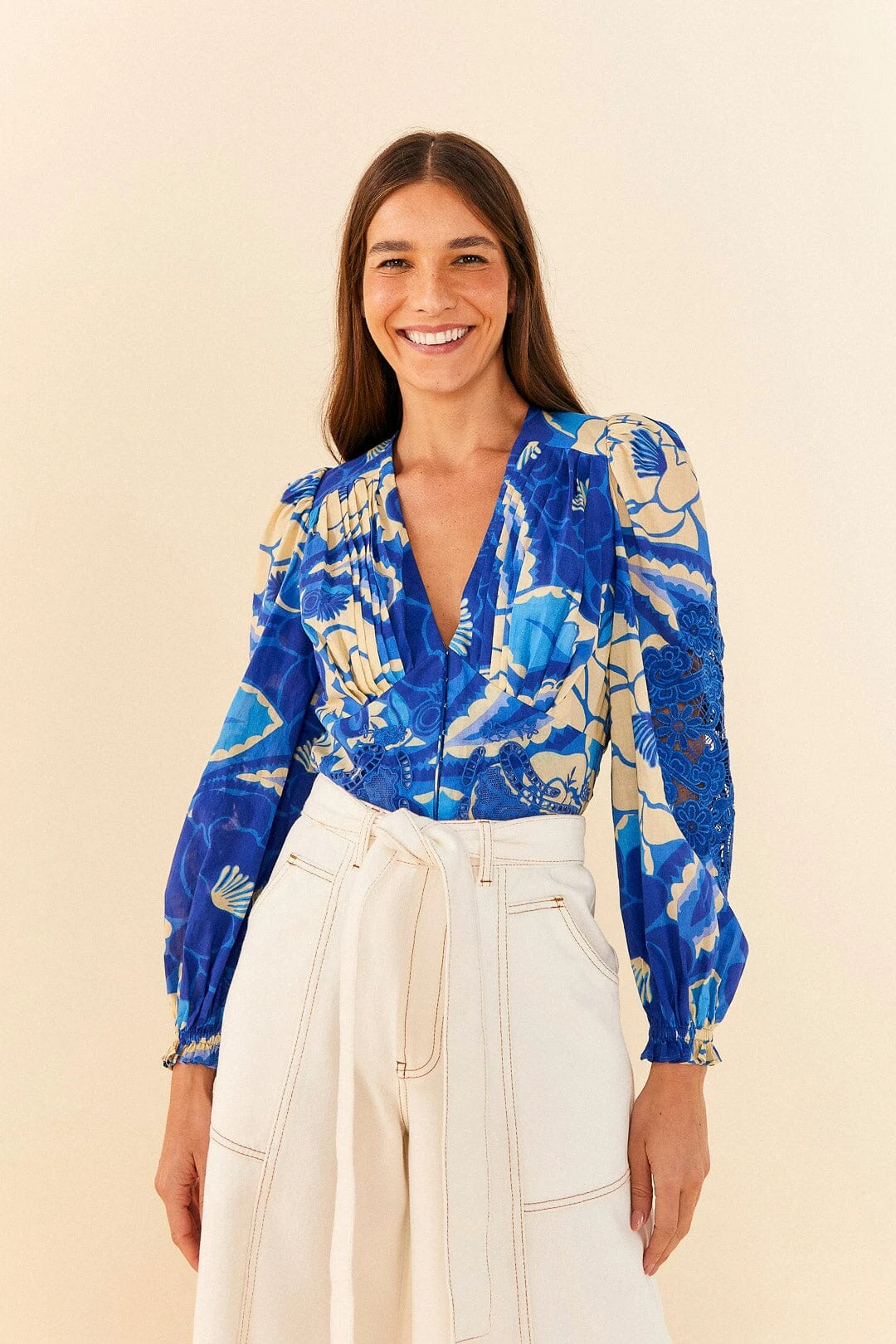 Farm Rio Blue Tropical Groove Blouse 3 Farm Rio Blue Tropical Groove Blouse