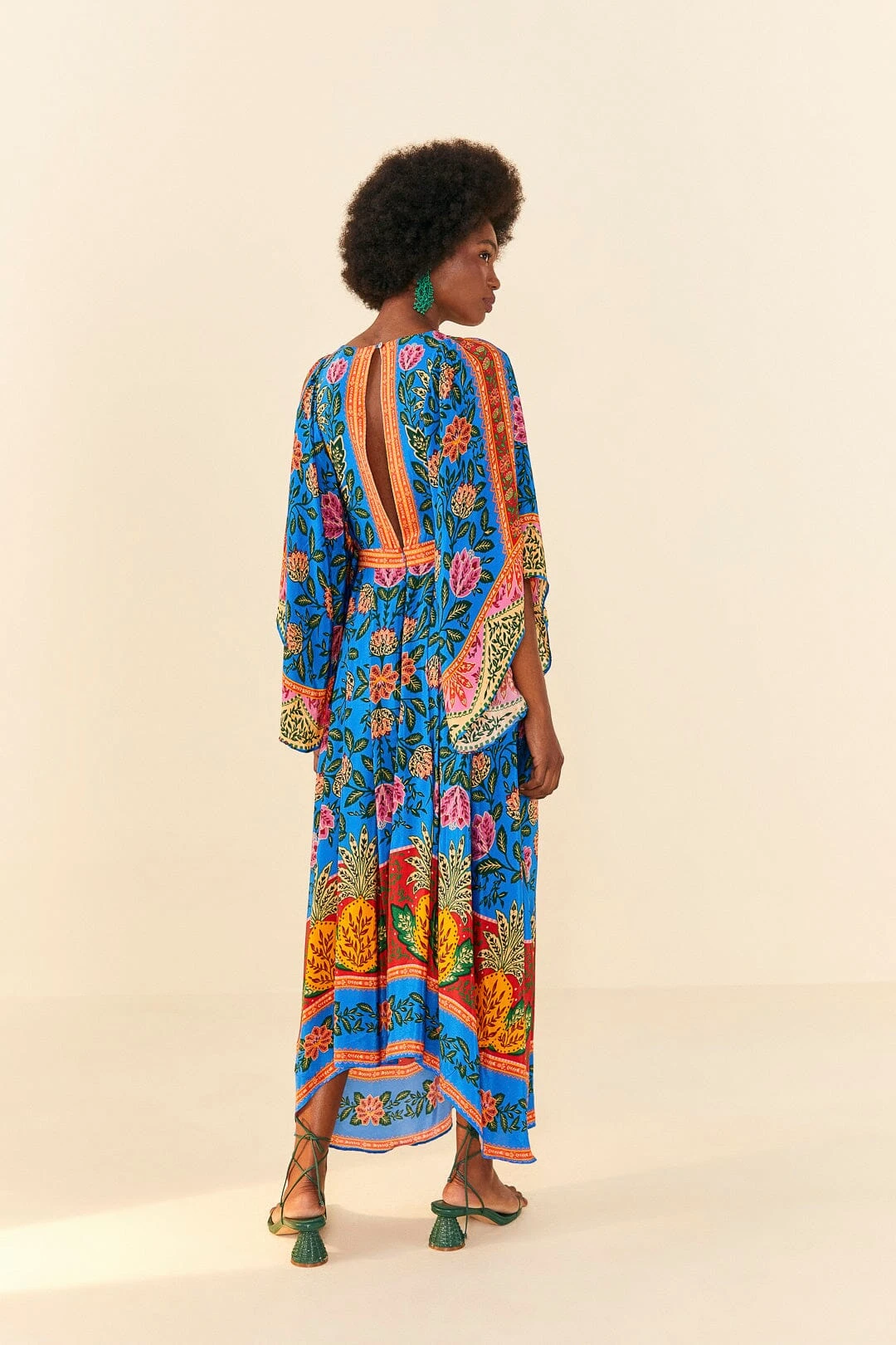 Farm Rio Blue Pineapple Garden Kaftan Maxi Dress 4 Farm Rio Blue Pineapple Garden Kaftan Maxi Dress - Image 2