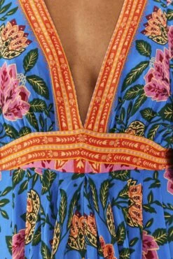 Farm Rio Blue Pineapple Garden Kaftan Maxi Dress 10 Farm Rio Blue Pineapple Garden Kaftan Maxi Dress -Farm Rio 306652 04