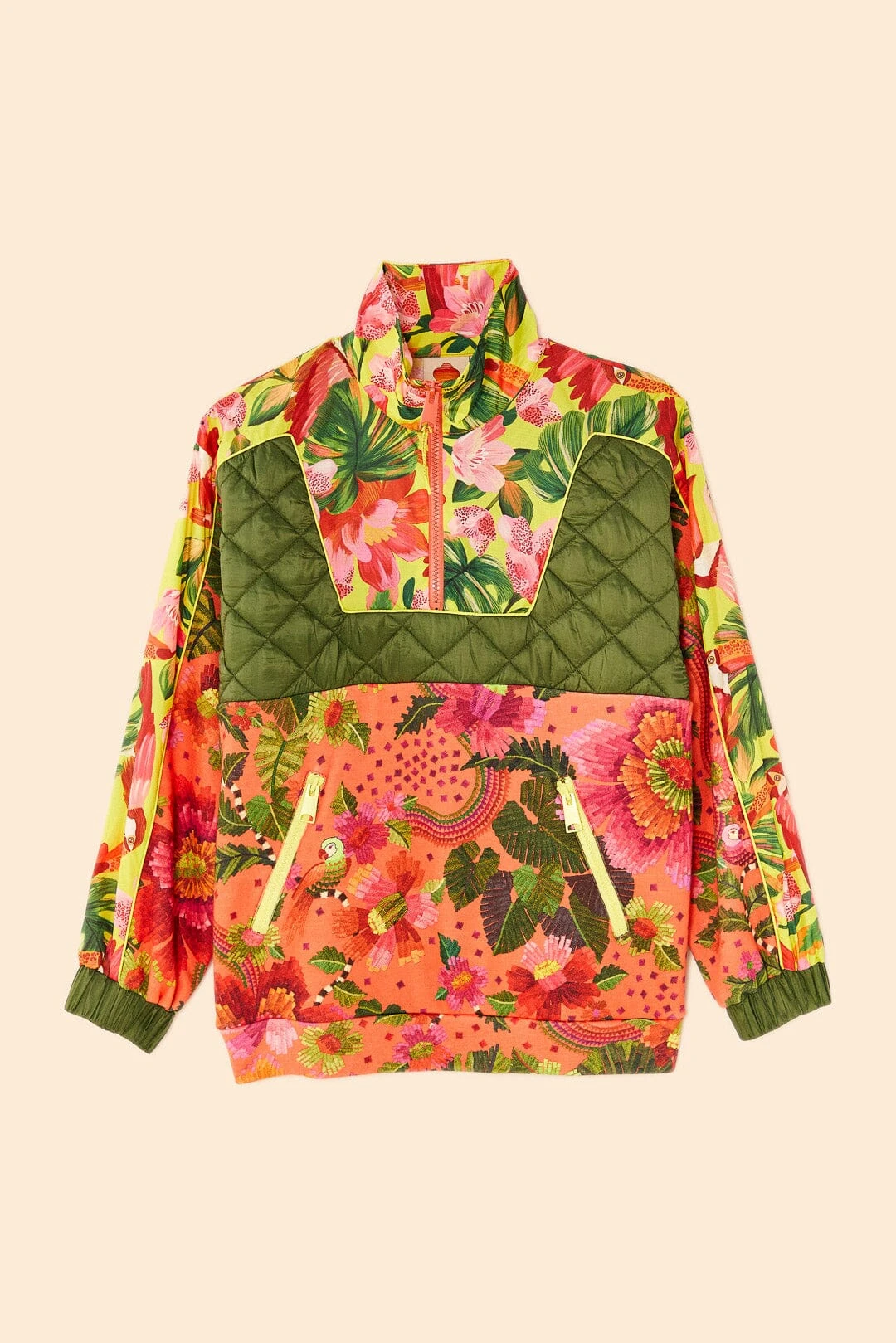 Farm Rio Orange Blooming Garden Sweatshirt 8 Farm Rio Orange Blooming Garden Sweatshirt - Image 6
