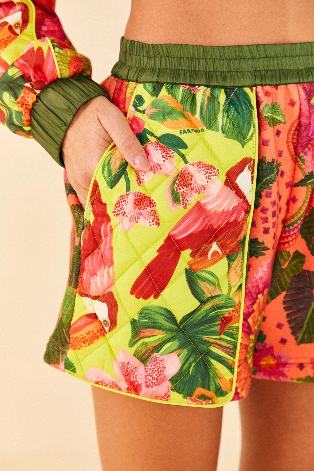 Farm Rio Orange Blooming GardenSweatshorts 4 Farm Rio Orange Blooming GardenSweatshorts - Image 2