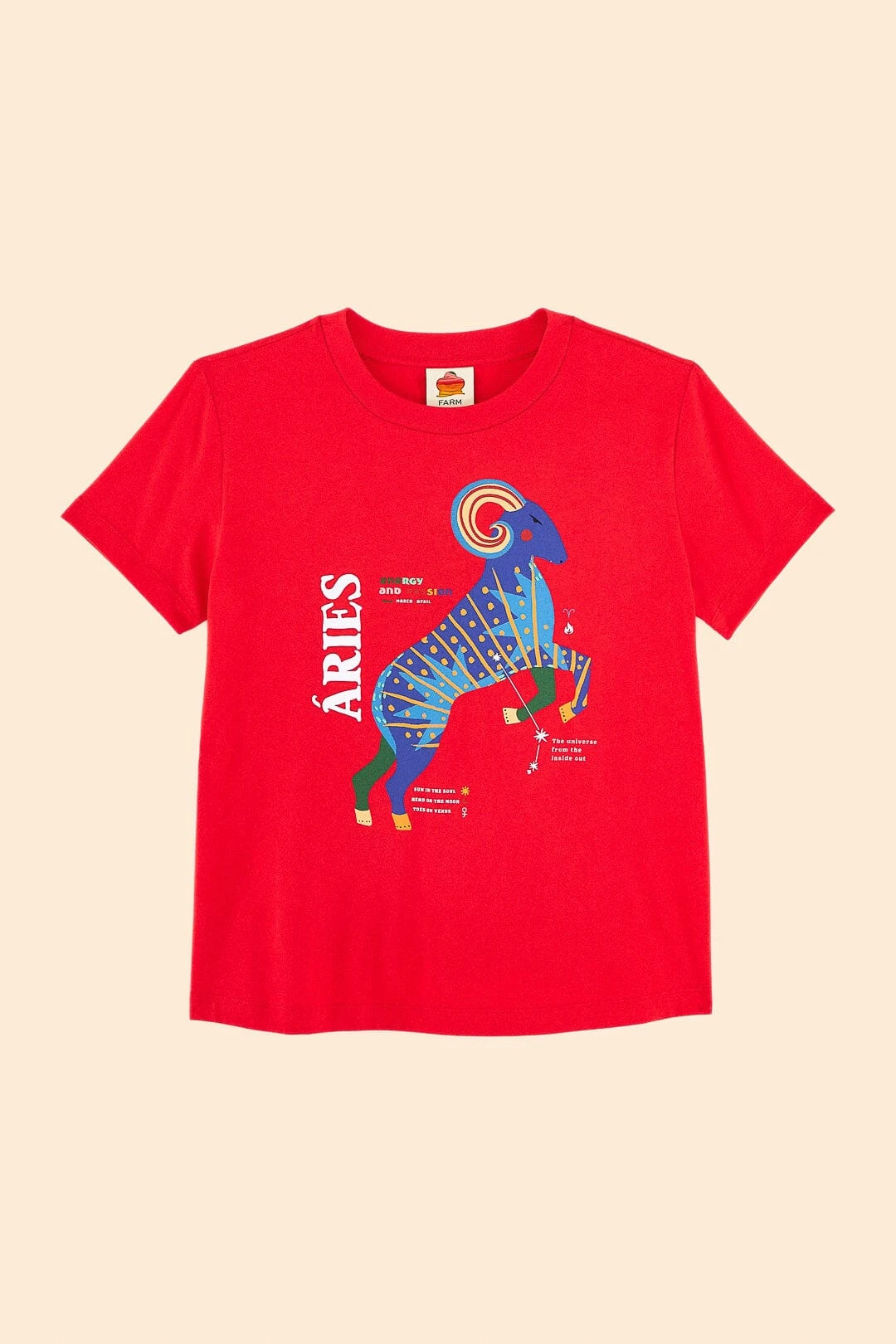 Farm Rio Aries Zodiac Organic Cotton T-Shirt 7 Farm Rio Aries Zodiac Organic Cotton T-Shirt - Image 5