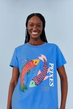 Farm Rio Pisces Zodiac Organic Cotton T-Shirt