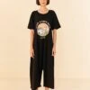 Farm Rio Black Have A Nice Trip Organic Cotton Jumpsuit 2 Farm Rio Black Have A Nice Trip Organic Cotton Jumpsuit -Farm Rio 306707 03