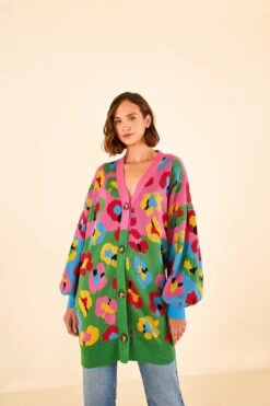Farm Rio Mixed Fun Leopards Cardigan