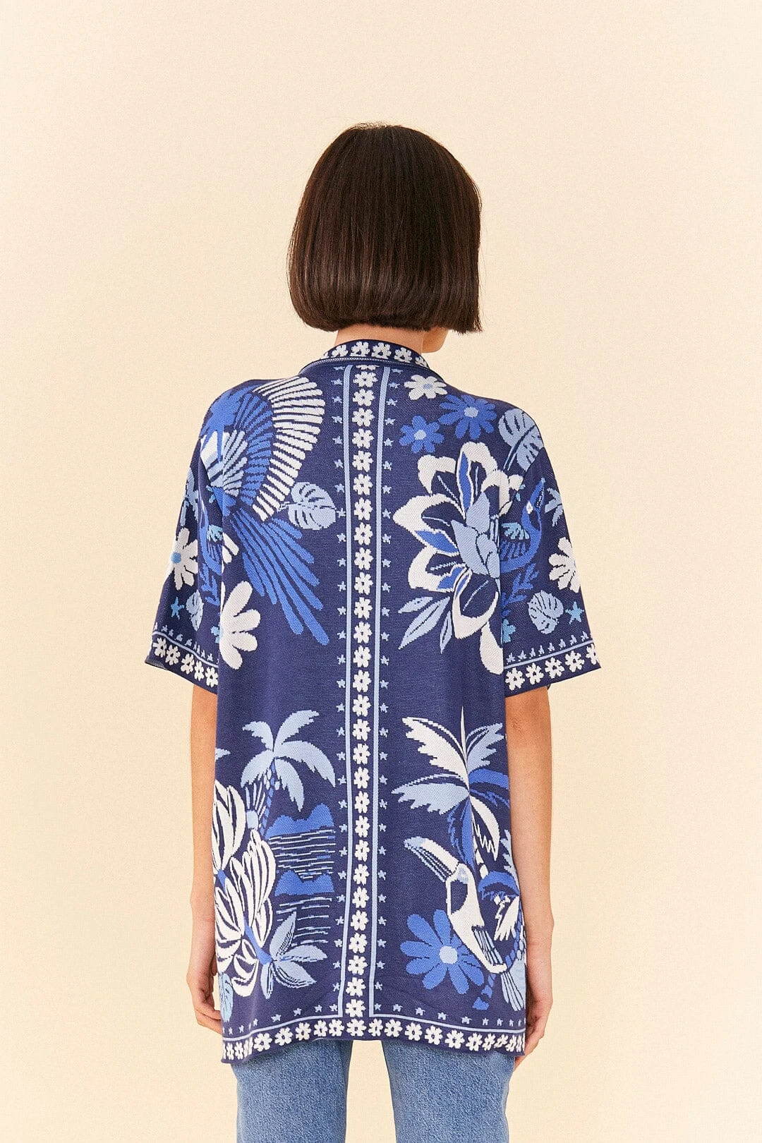 Farm Rio Blue Rio Tiles Lenzing™ Ecovero™ Viscose Knit Shirt 5 Farm Rio Blue Rio Tiles Lenzing™ Ecovero™ Viscose Knit Shirt - Image 3