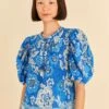 Farm Rio Blue Full Of Flowers Blouse 2 Farm Rio Blue Full Of Flowers Blouse -Farm Rio 306916 01