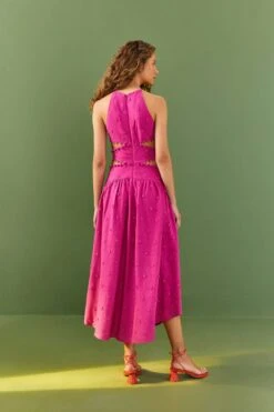 Farm Rio Pink 3D Flower Midi Dress -Farm Rio 306917 03