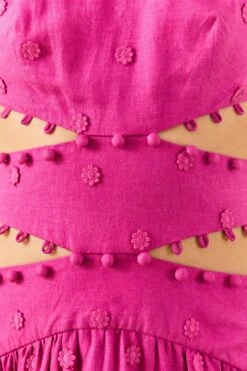 Farm Rio Pink 3D Flower Midi Dress -Farm Rio 306917 05