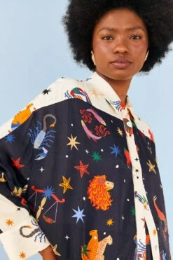 Farm Rio Zodiac Lenzing™ Ecovero™ Viscose Shirtdress -Farm Rio 307012 03