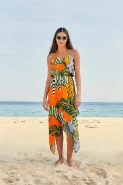 Farm Rio Striped Bananas Cover Up