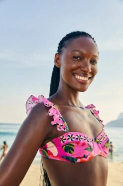 Farm Rio Pink Leopard Forest Underwire Bikini Top