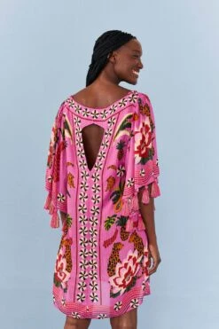 Farm Rio Pink Leopard Forest Cover Up -Farm Rio 307082 05