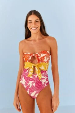 Farm Rio Tropical Woodcut One Piece Swimsuit 10 Farm Rio Tropical Woodcut One Piece Swimsuit -Farm Rio 307084 03