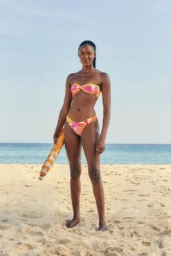 Farm Rio Tropical Woodcut High Leg Bikini Bottom