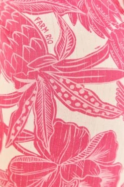 Farm Rio Pink Tropical Woodcut Sarong 12 Farm Rio Pink Tropical Woodcut Sarong -Farm Rio 307090 06