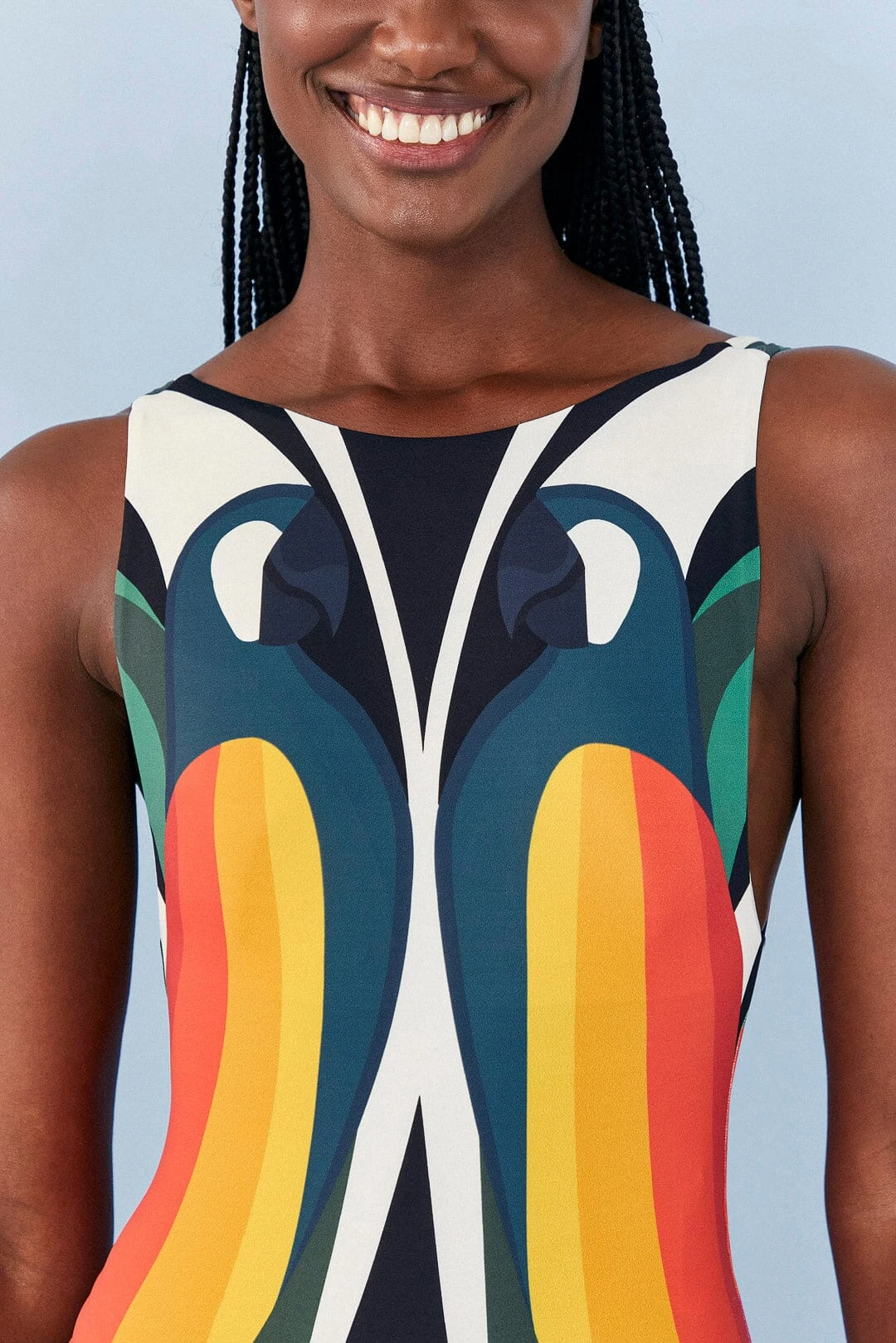 Farm Rio Macaw Stripes One Piece Swimsuit 6 Farm Rio Macaw Stripes One Piece Swimsuit - Image 4