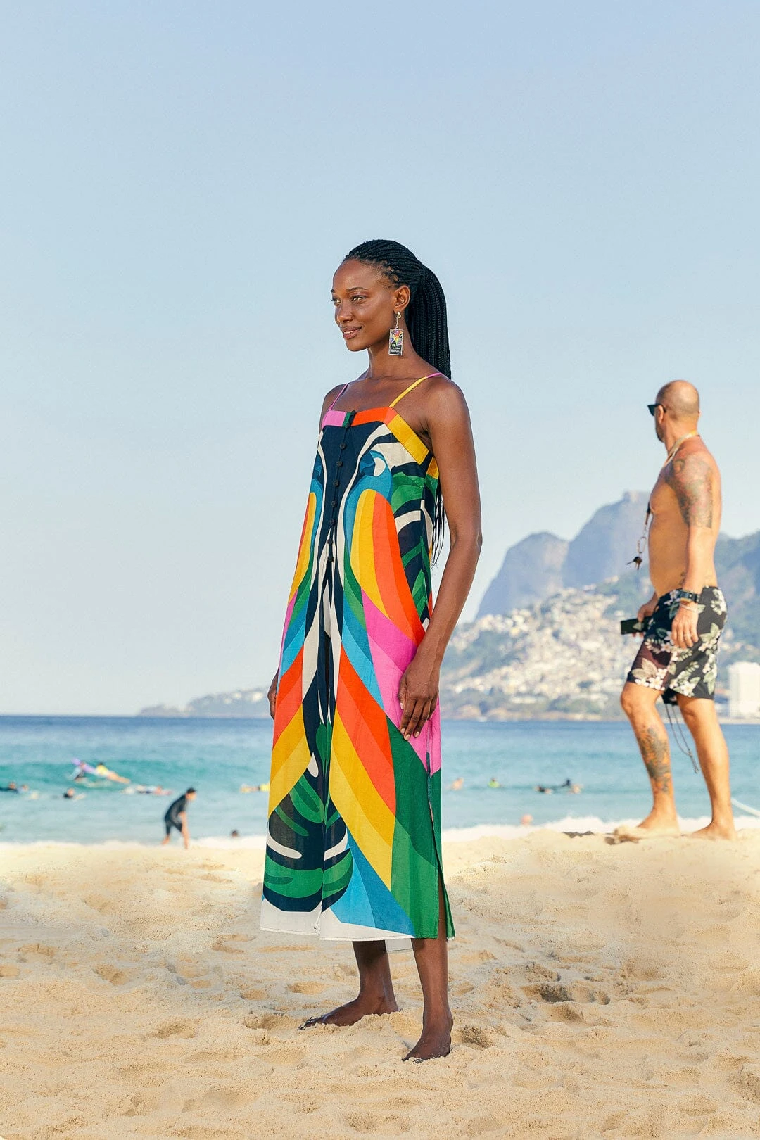 Farm Rio Macaw Stripes Cover Up 5 Farm Rio Macaw Stripes Cover Up - Image 3