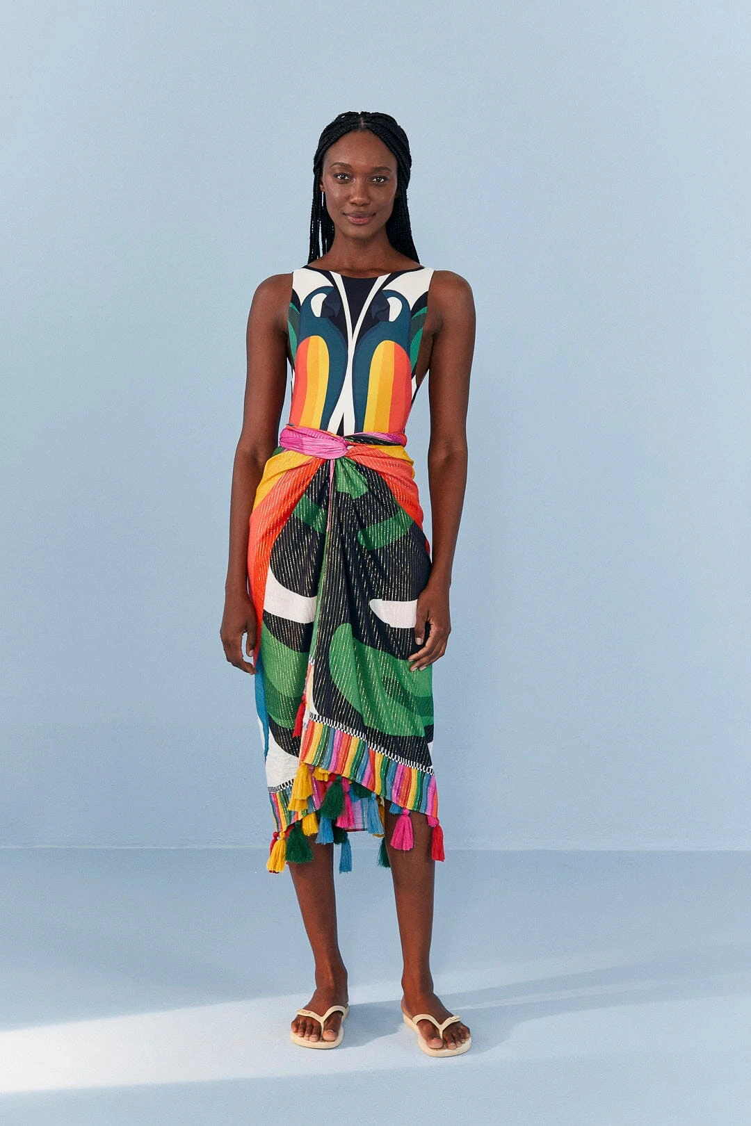 Farm Rio Macaw Stripes Sarong 6 Farm Rio Macaw Stripes Sarong - Image 4