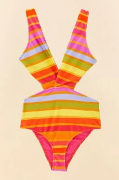 Farm Rio Shiny Stripes One Piece Swimsuit -Farm Rio 307149 06