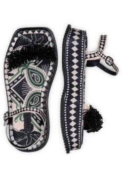 Farm Rio Black Shiny Platform Sandal 9 Farm Rio Black Shiny Platform Sandal -Farm Rio 307585 04