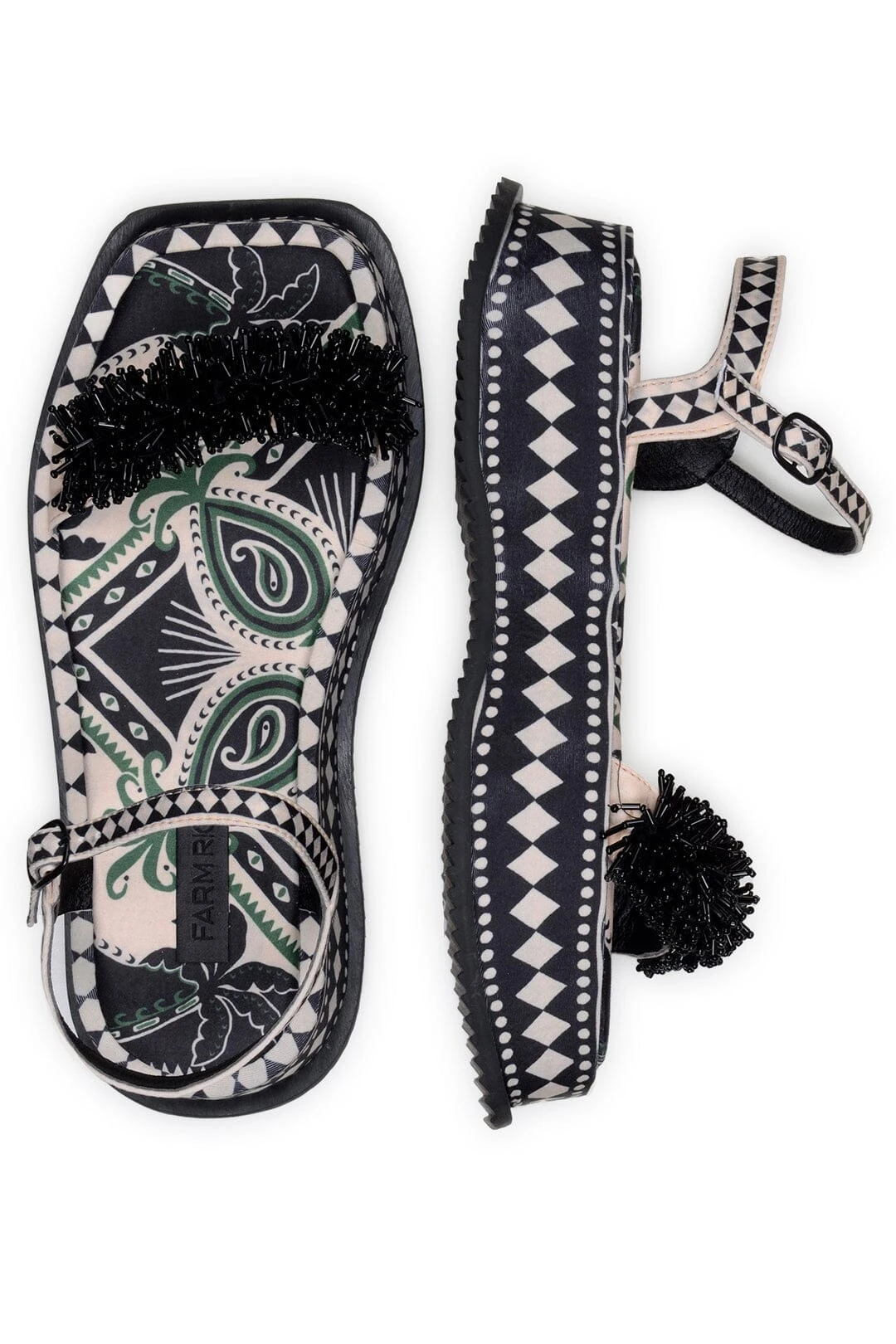 Farm Rio Black Shiny Platform Sandal 6 Farm Rio Black Shiny Platform Sandal - Image 4