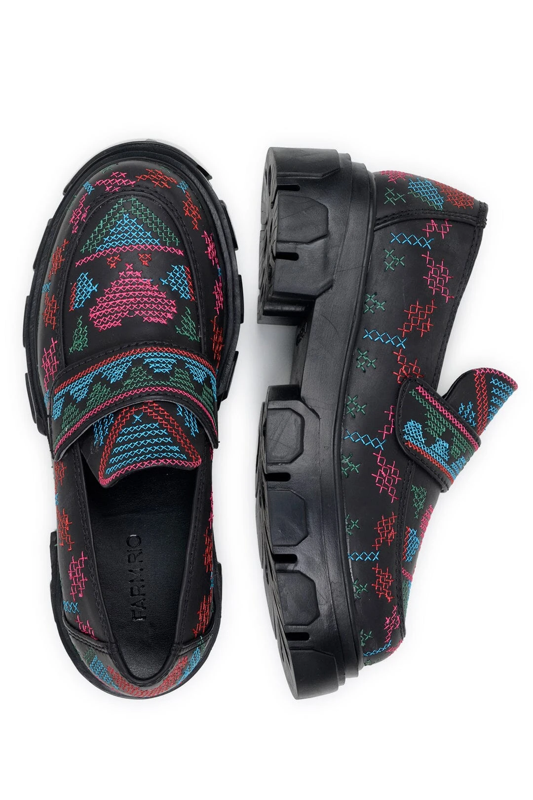 Farm Rio Black Artisanal Hearts Loafer 5 Farm Rio Black Artisanal Hearts Loafer - Image 3