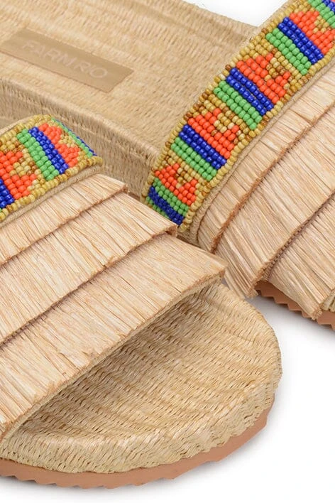 Farm Rio Caramel Beaded Fringe Sandal 6 Farm Rio Caramel Beaded Fringe Sandal - Image 4