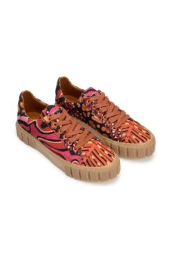 Farm Rio Black Leopard Hearts Flatform Sneaker