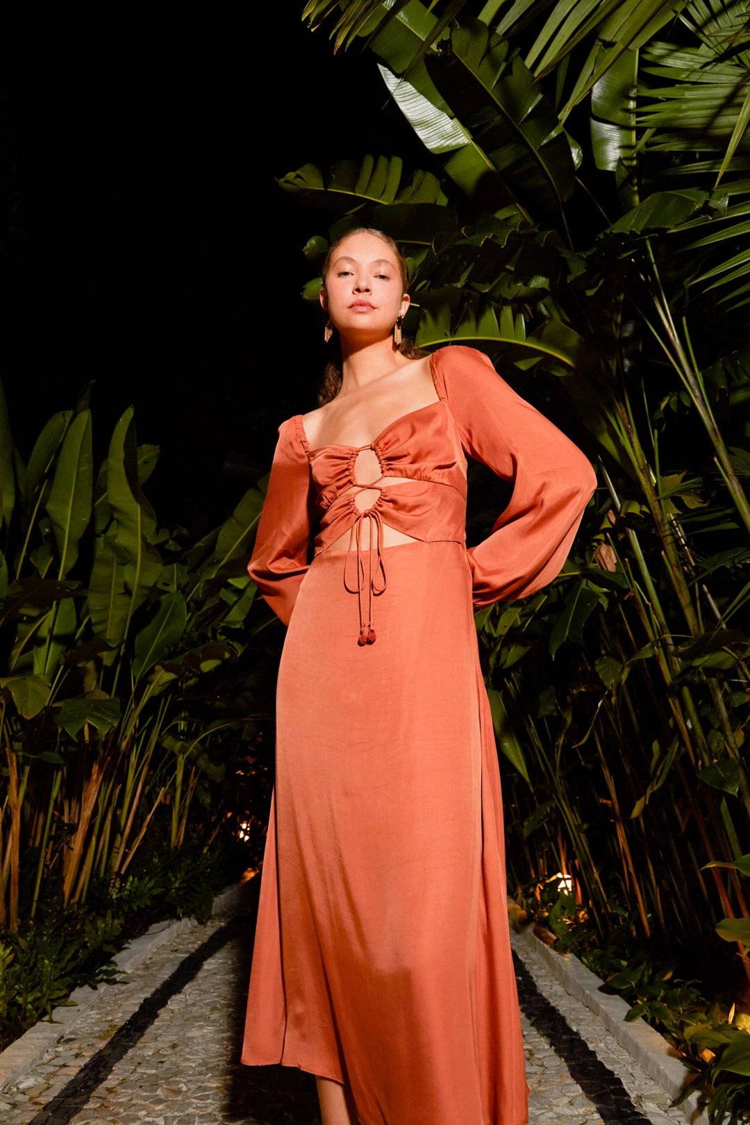 Farm Rio Caramel Cut Out Maxi Dress 3 Farm Rio Caramel Cut Out Maxi Dress