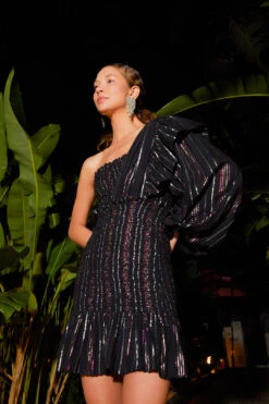 Farm Rio Lurex Stripes Mini Dress