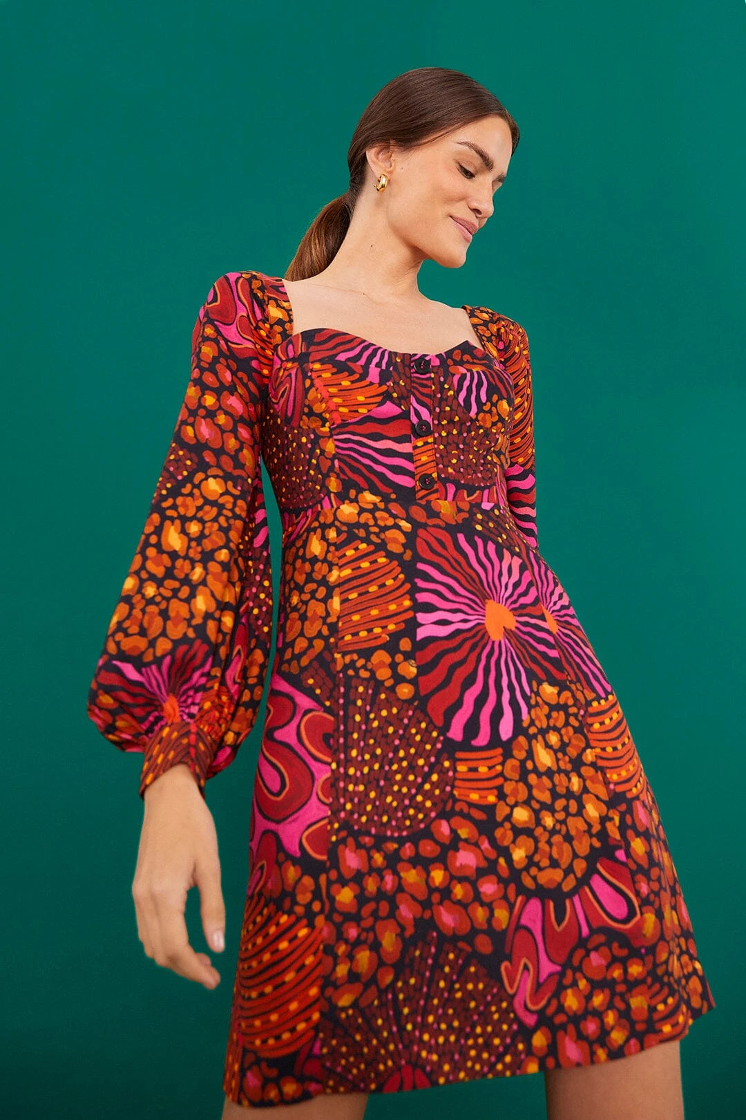 Farm Rio Leopard Hearts Mini Dress 3 Farm Rio Leopard Hearts Mini Dress