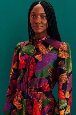 Farm Rio Leopard Mushroom French Terry Jumpsuit -Farm Rio 308221 03