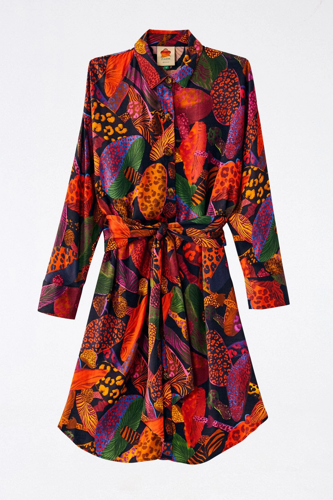 Farm Rio Leopard Mushroom Lenzing™ Ecovero™ Viscose Shirtdress 6 Farm Rio Leopard Mushroom Lenzing™ Ecovero™ Viscose Shirtdress - Image 4