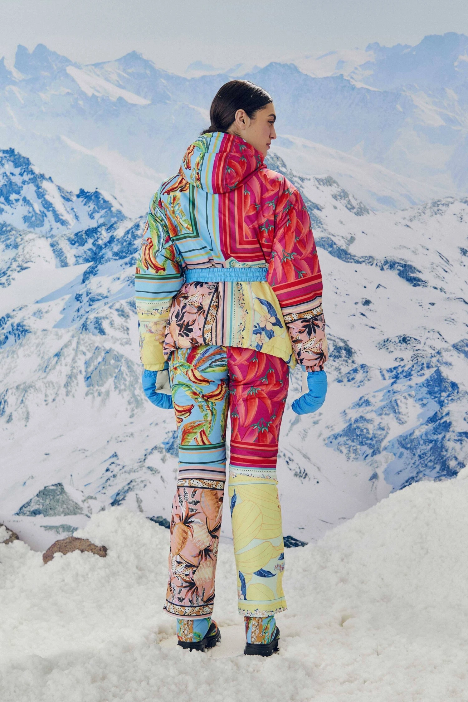 Farm Rio Mixed Scarves Ski Puffer Jacket 7 Farm Rio Mixed Scarves Ski Puffer Jacket - Image 5