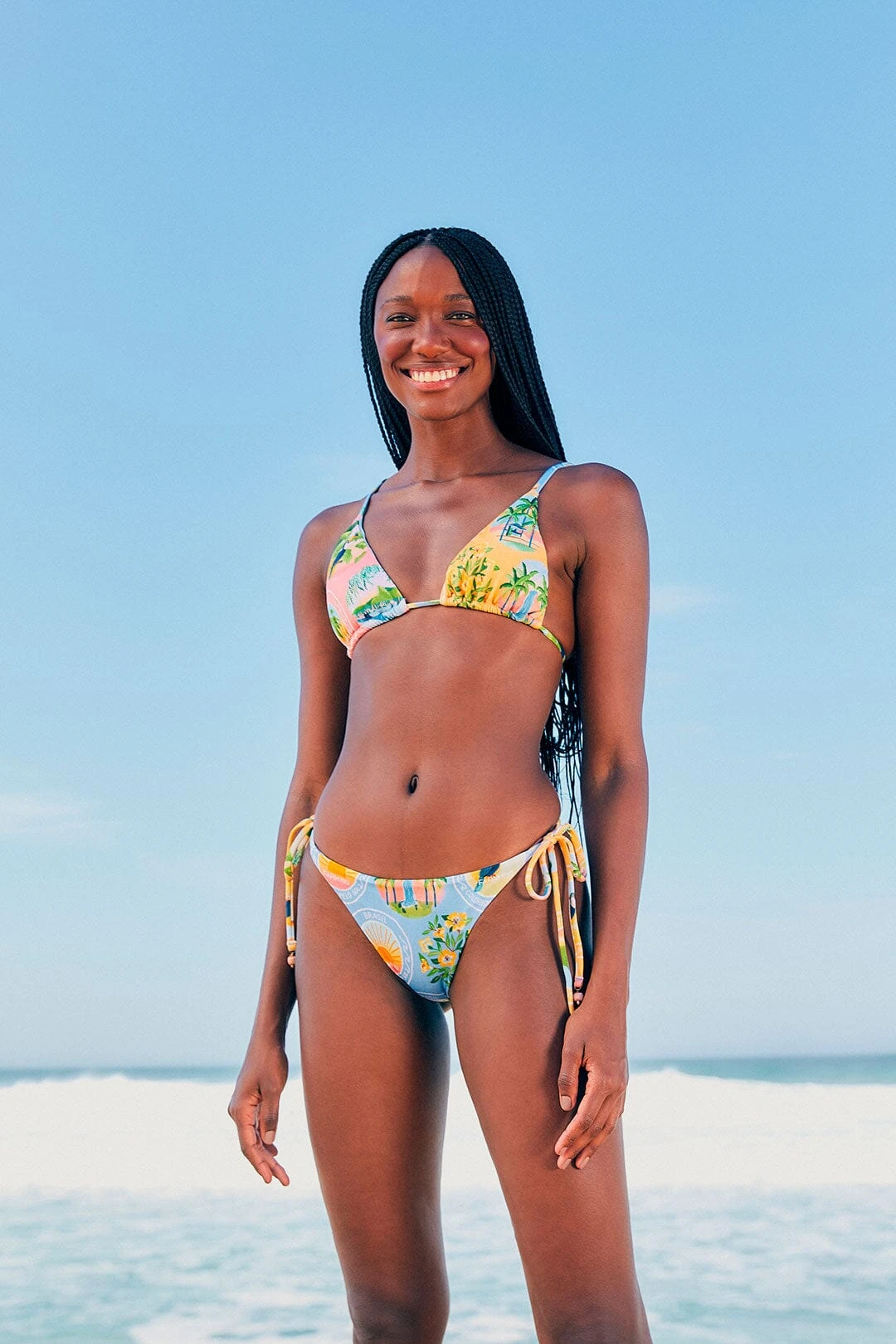 Farm Rio Rio Stamps Side Tie Bikini Bottom 3 Farm Rio Rio Stamps Side Tie Bikini Bottom