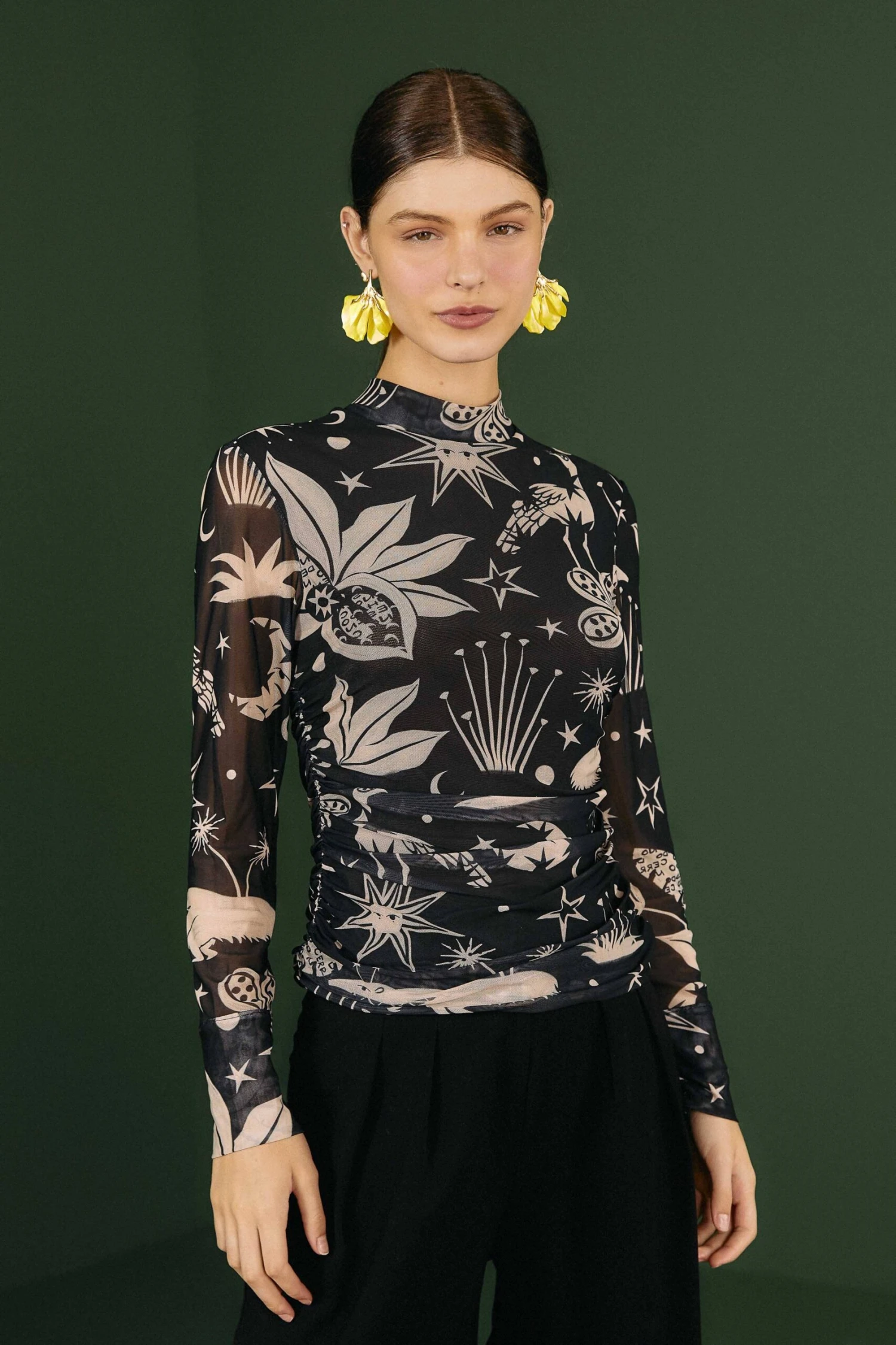 Black & White Cerrado Sky Tulle Blouse 3 Black & White Cerrado Sky Tulle Blouse