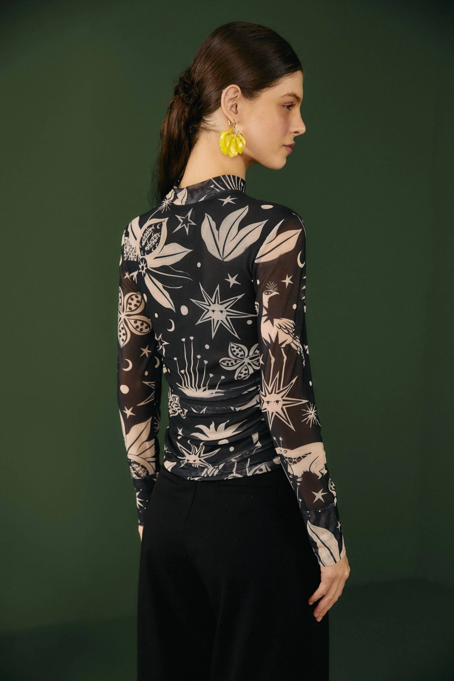 Black & White Cerrado Sky Tulle Blouse 5 Black & White Cerrado Sky Tulle Blouse - Image 3