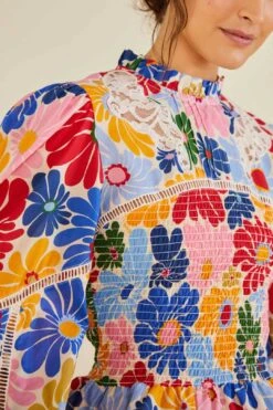 Farm Rio Sand Sunny Daisies Blouse -Farm Rio 309082 03