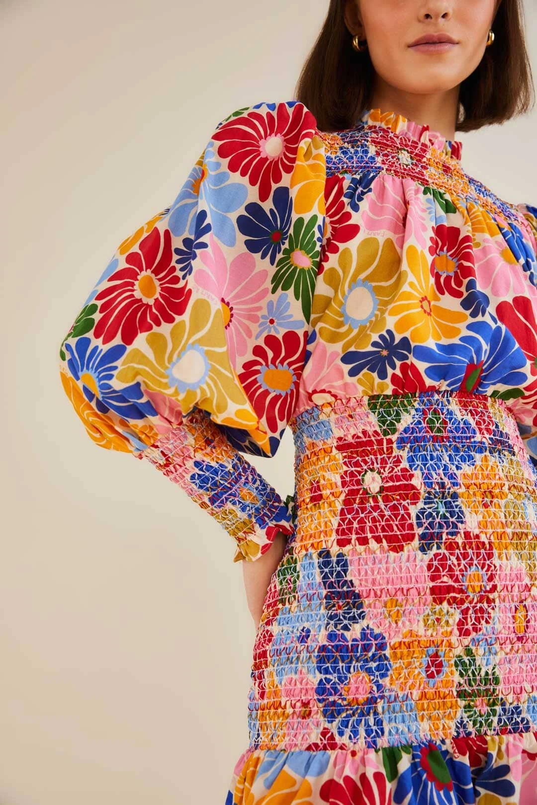 Farm Rio Sand Sunny Daisies Mini Dress 4 Farm Rio Sand Sunny Daisies Mini Dress - Image 2