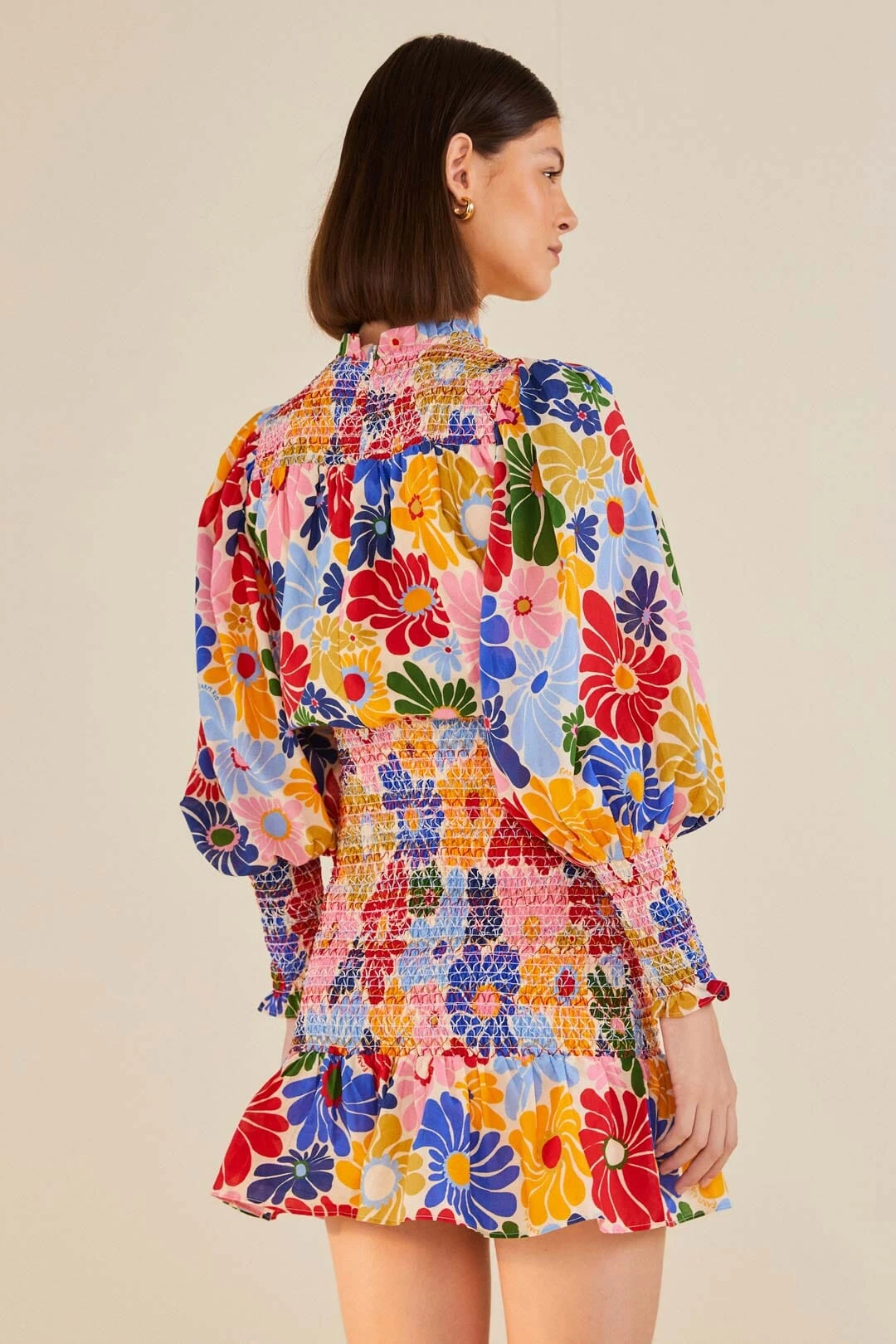 Farm Rio Sand Sunny Daisies Mini Dress 5 Farm Rio Sand Sunny Daisies Mini Dress - Image 3